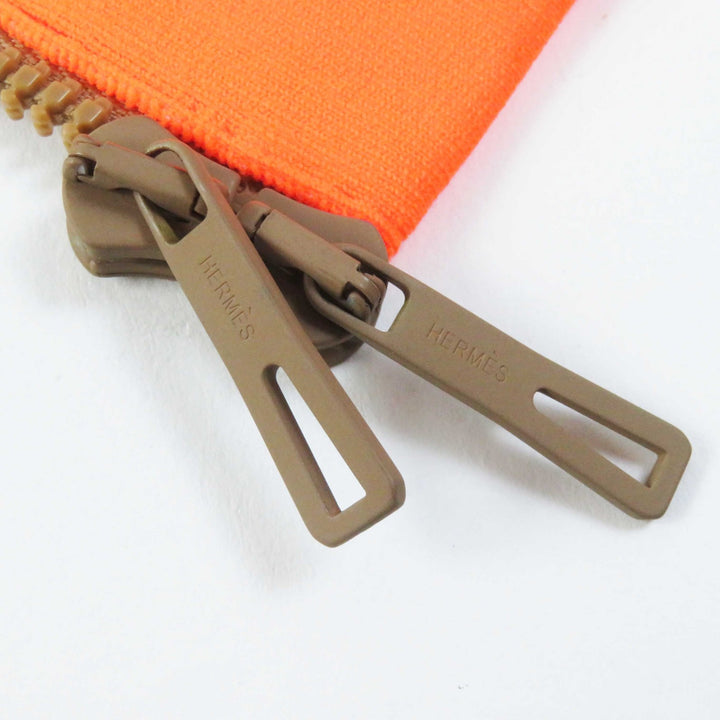 Pristine HERMES Jacket JUNGLE LOVE blouson / Beige Neon Orange silk Women 34 2H2816DR