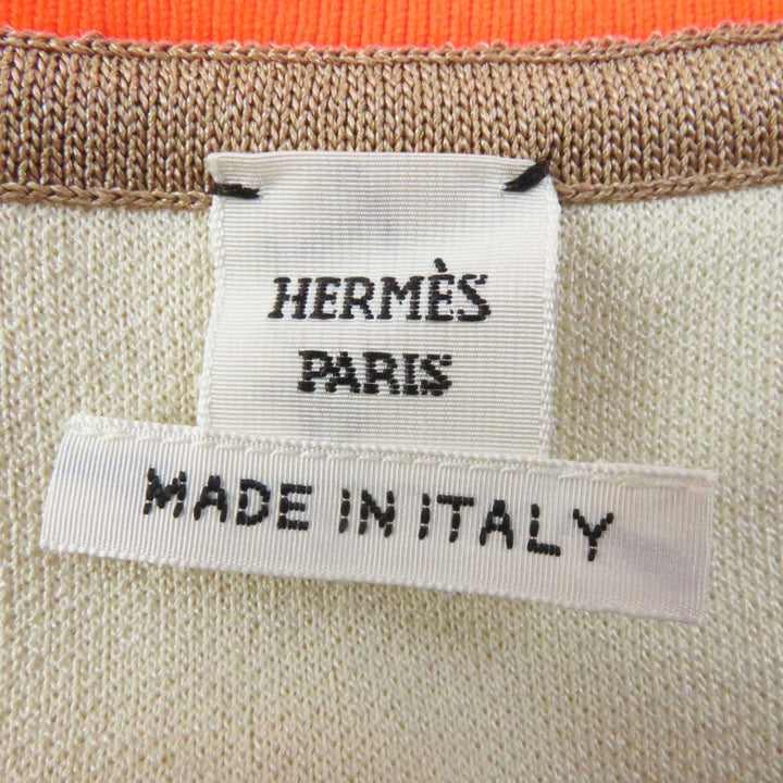 Pristine HERMES Jacket JUNGLE LOVE blouson / Beige Neon Orange silk Women 34 2H2816DR