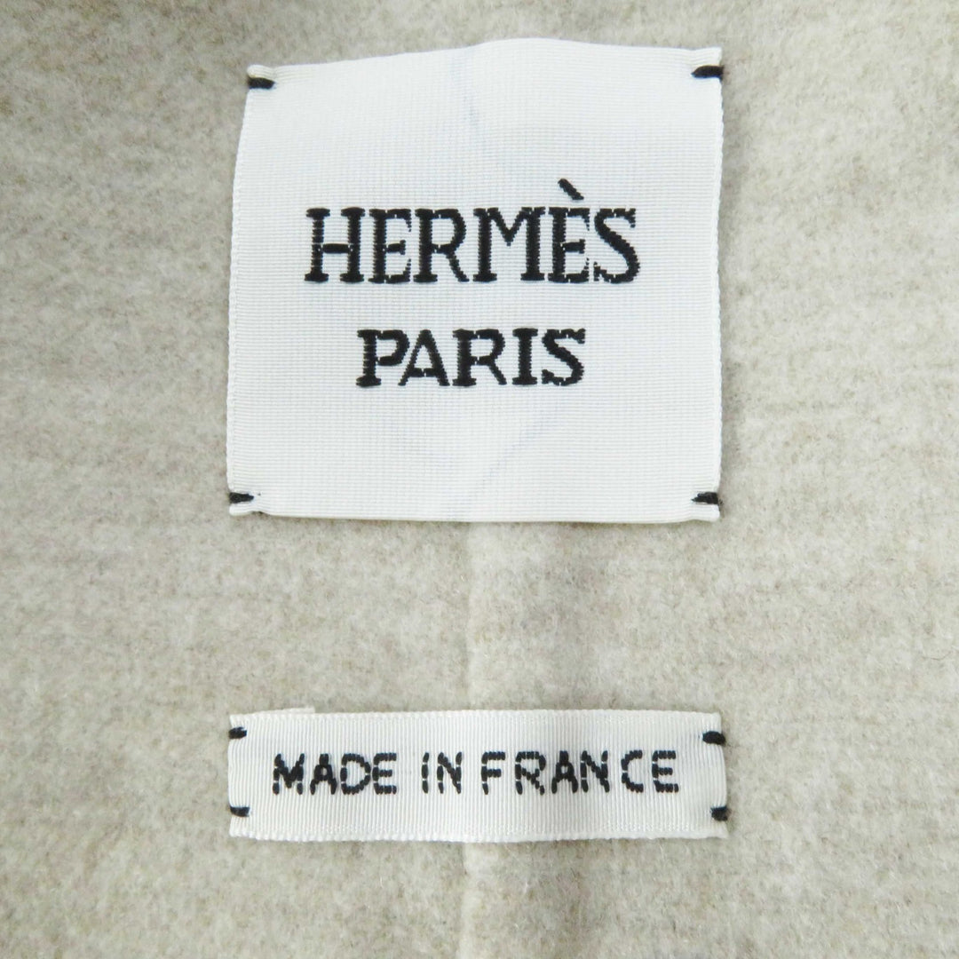 Pristine HERMES Best Lamb leather long gilet/ light beige cashmere Women 36 3E0223DZ