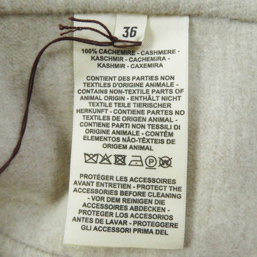 Pristine HERMES Best Lamb leather long gilet/ light beige cashmere Women 36