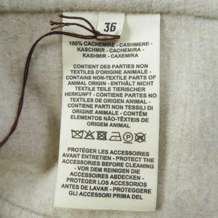 Pristine HERMES Best Lamb leather long gilet/ light beige cashmere Women 36