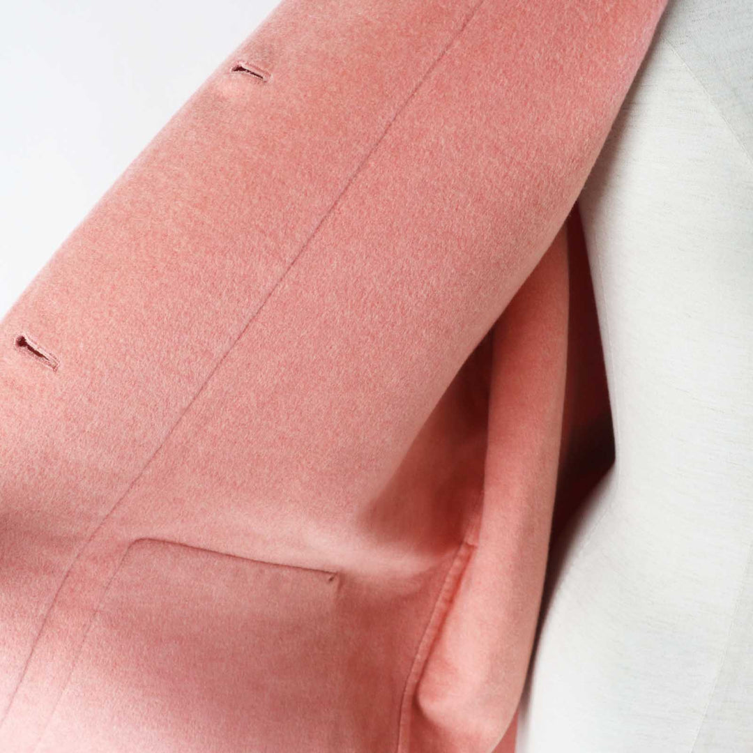 Pristine HERMES coat 100% baby cashmere, belted, concealed coat pink Women 34 2H0122DB