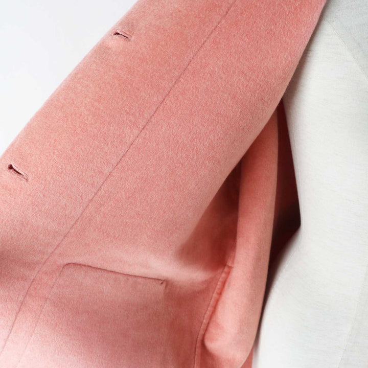 Pristine HERMES coat 100% baby cashmere, belted, concealed coat pink Women 34 2H0122DB