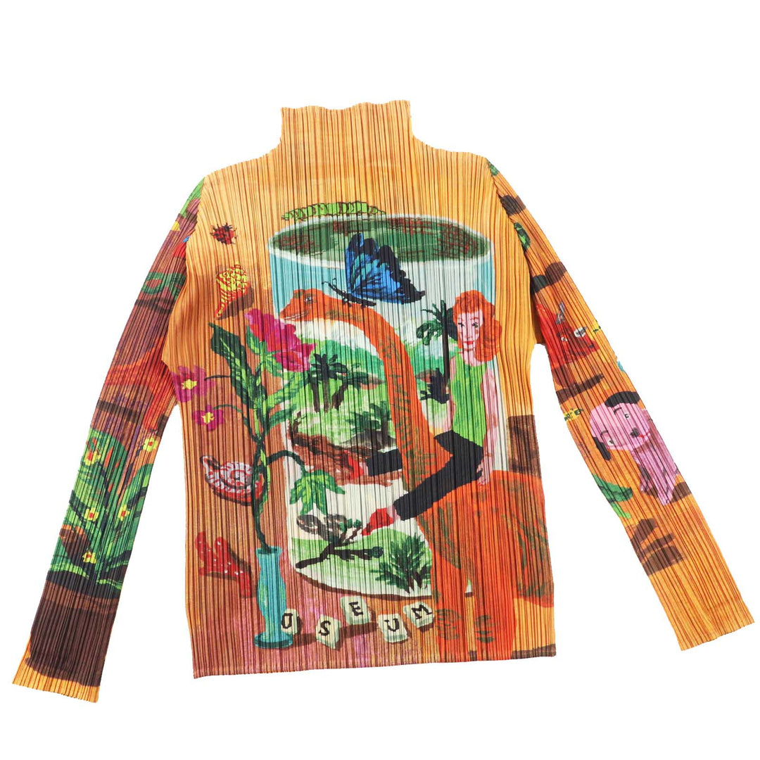 Excellent PLEATS PLEASE Nathalie Lete Masterpiece DINOS EDEN ANIMAL Tops / 3