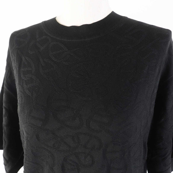 Pristine HERMES Short sleeve knit Naoussa Chene black silk Women 34 4E2649DC