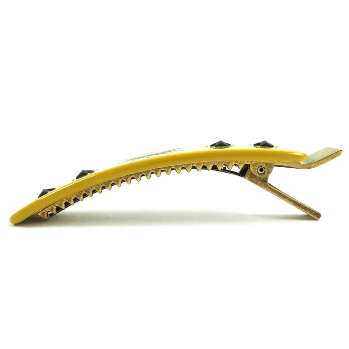 Excellent GUCCI×adidas hair accessory Trefoil logo hair clip Yellow black Women 702940