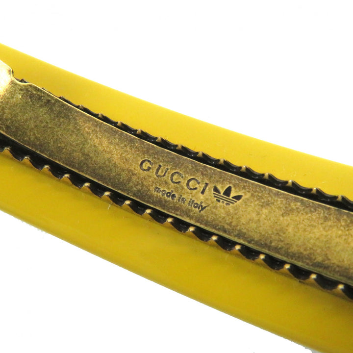 Excellent GUCCI×adidas hair accessory Trefoil logo hair clip Yellow black Women 702940