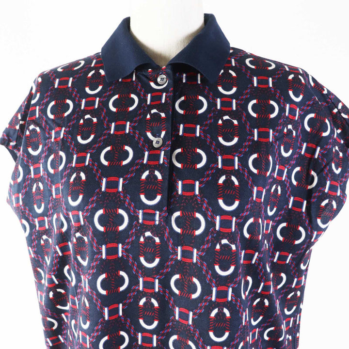 Excellent HERMES one piece Canoe Navy cotton Women 34 3E4512DB
