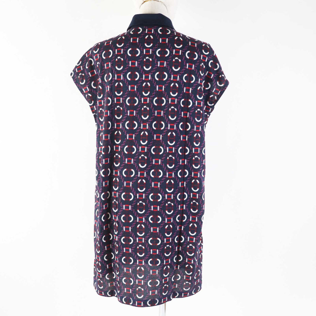 Excellent HERMES one piece Canoe Navy cotton Women 34 3E4512DB