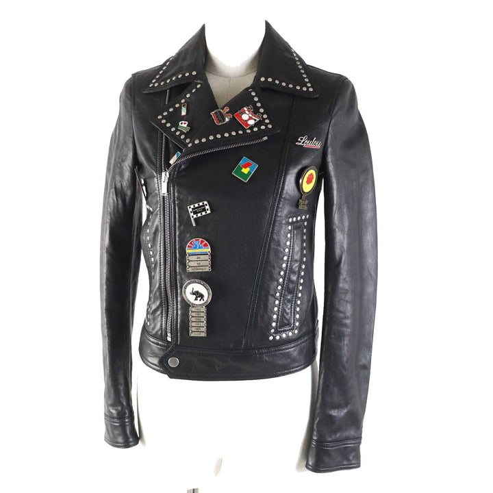 Great SAINT LAURENT PARIS Leather jacket black Lamb leather Women 34 530735