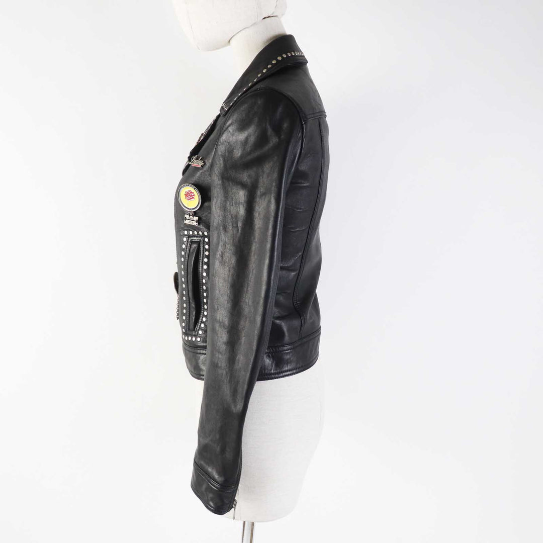 Great SAINT LAURENT PARIS Leather jacket black Lamb leather Women 34 530735