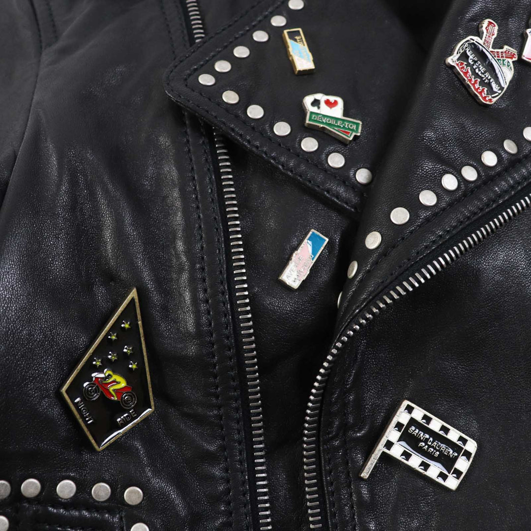 Great SAINT LAURENT PARIS Leather jacket black Lamb leather Women 34 530735