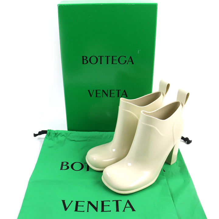 Excellent BOTTEGAVENETA Rain shoes Shine Rain Boots Rubber Boots Ivory rubber
