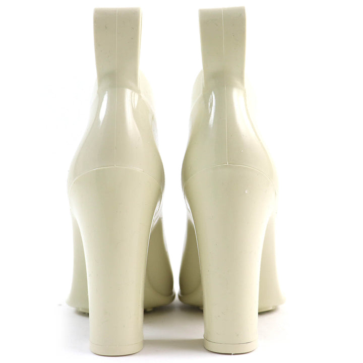 Excellent BOTTEGAVENETA Rain shoes Shine Rain Boots Rubber Boots Ivory rubber