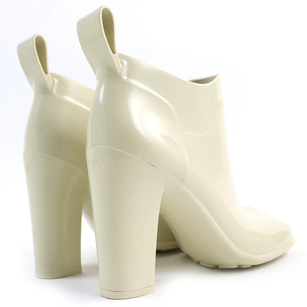 Excellent BOTTEGAVENETA Rain shoes Shine Rain Boots Rubber Boots Ivory rubber