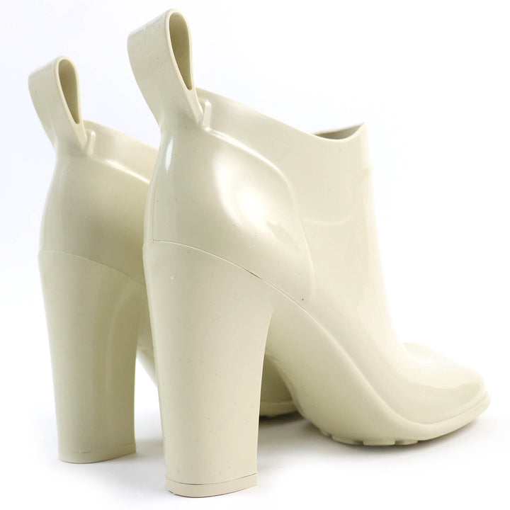 Excellent BOTTEGAVENETA Rain shoes Shine Rain Boots Rubber Boots Ivory rubber