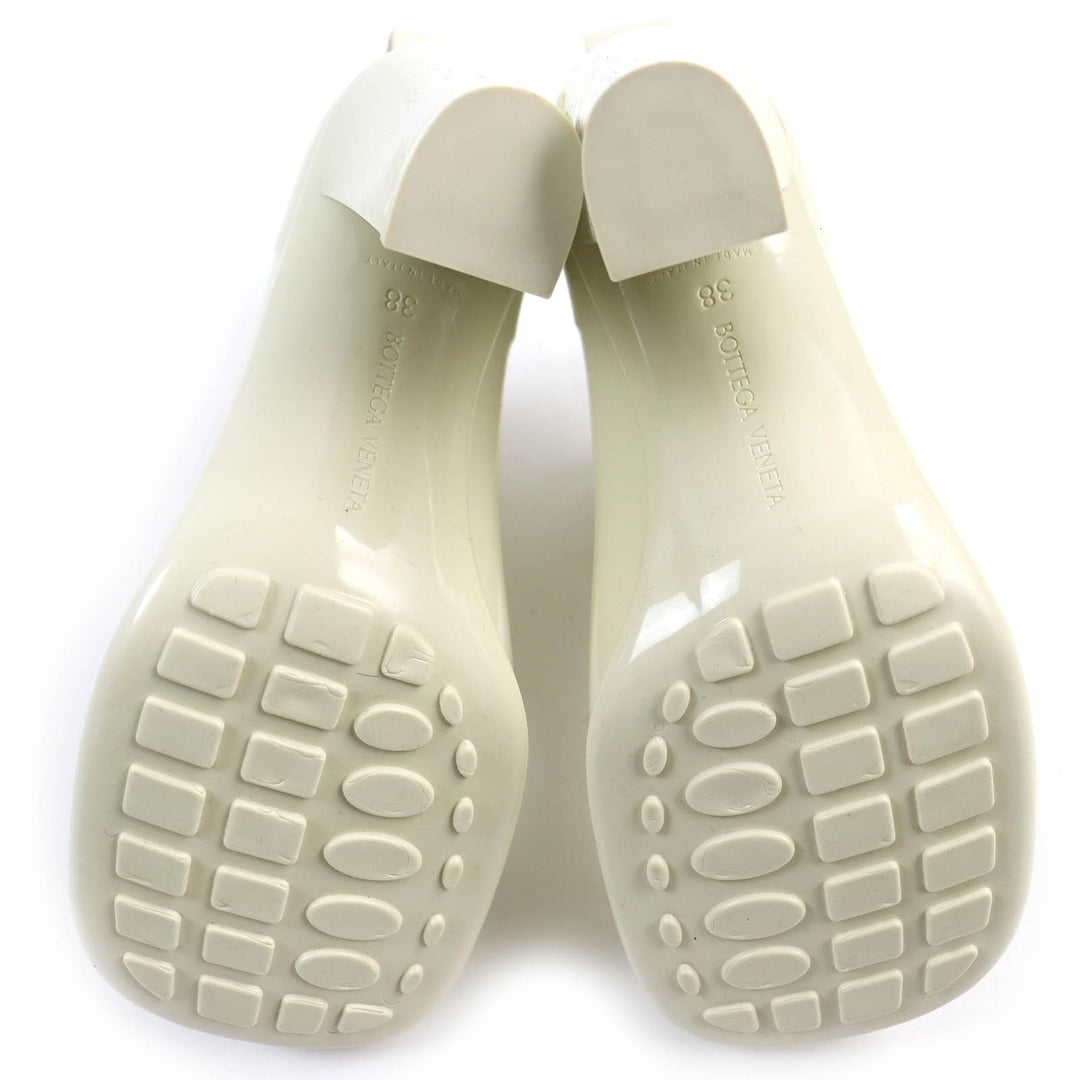 Excellent BOTTEGAVENETA Rain shoes Shine Rain Boots Rubber Boots Ivory rubber
