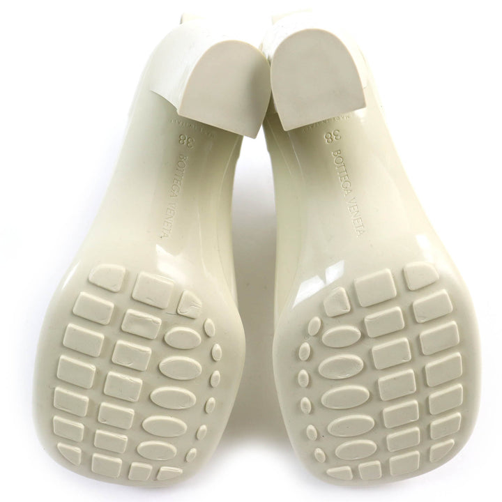 Excellent BOTTEGAVENETA Rain shoes Shine Rain Boots Rubber Boots Ivory rubber