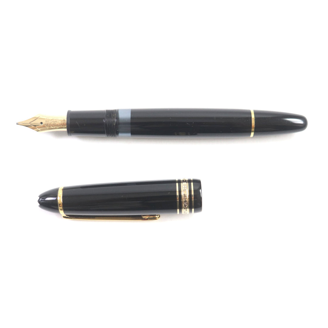 Excellent MONTBLANC fountain pen Meisterstuck 146 white star Black gold K14 mens
