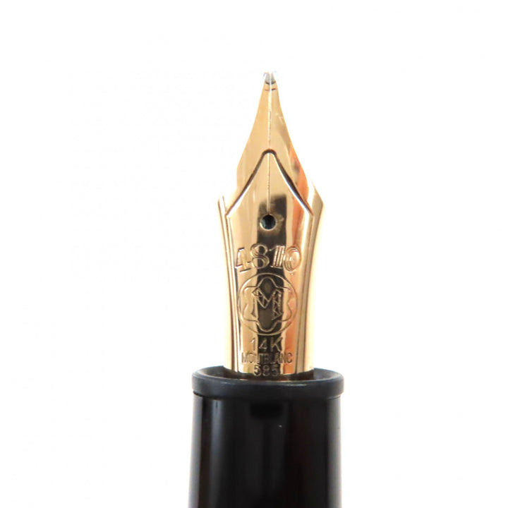 Excellent MONTBLANC fountain pen Meisterstuck 146 white star Black gold K14 mens