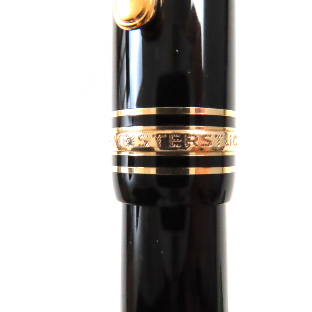 Excellent MONTBLANC fountain pen Meisterstuck 146 white star Black gold K14 mens