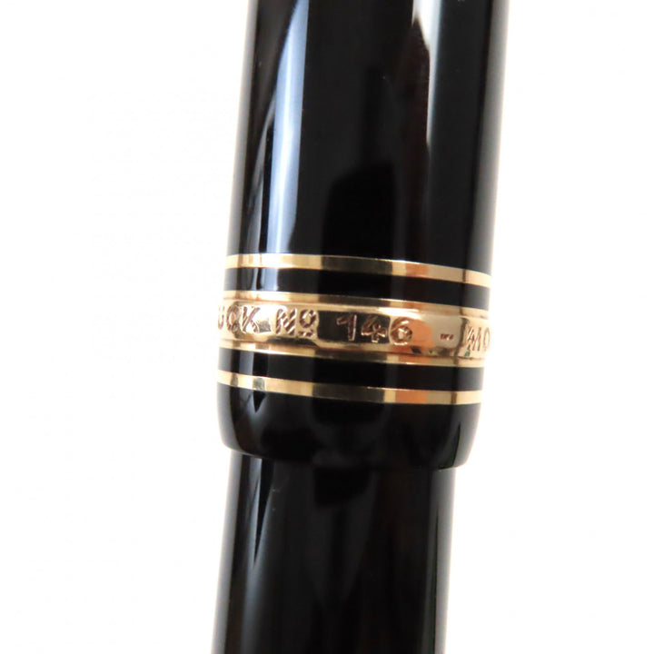 Excellent MONTBLANC fountain pen Meisterstuck 146 white star Black gold K14 mens