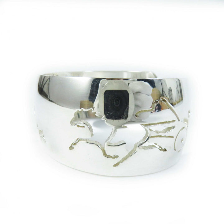 Great HERMES Bangle Caleche Carriage Dog Bracelet/ Silver Women