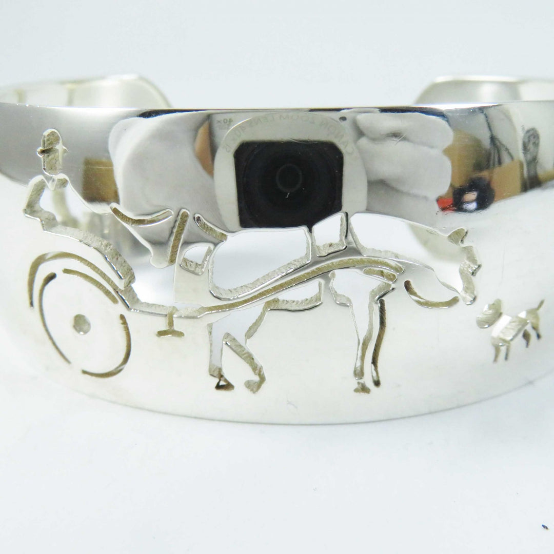Great HERMES Bangle Caleche Carriage Dog Bracelet/ Silver Women