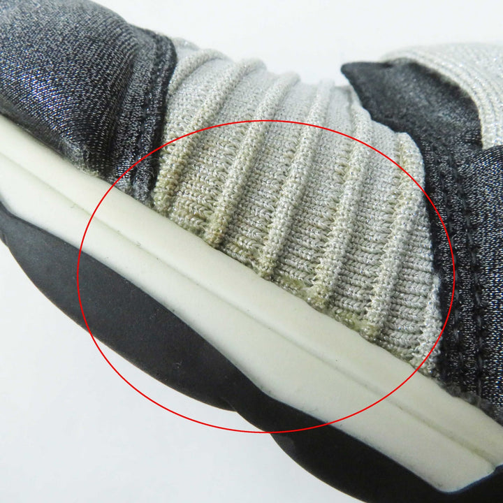 Very Good CHANEL sneakers COCO Mark logo knit sneakers/socks gray Women 37.5 G33070