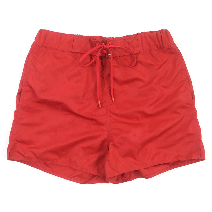 Excellent LOUIS VUITTON Shorts 3D Pocket Monogram Board Shorts Red polyester