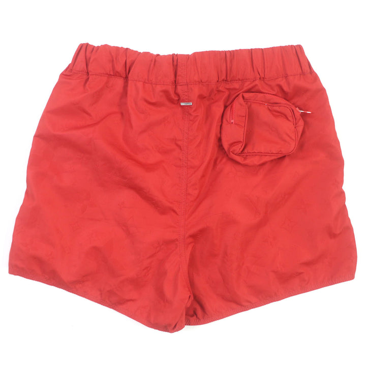Excellent LOUIS VUITTON Shorts 3D Pocket Monogram Board Shorts Red polyester