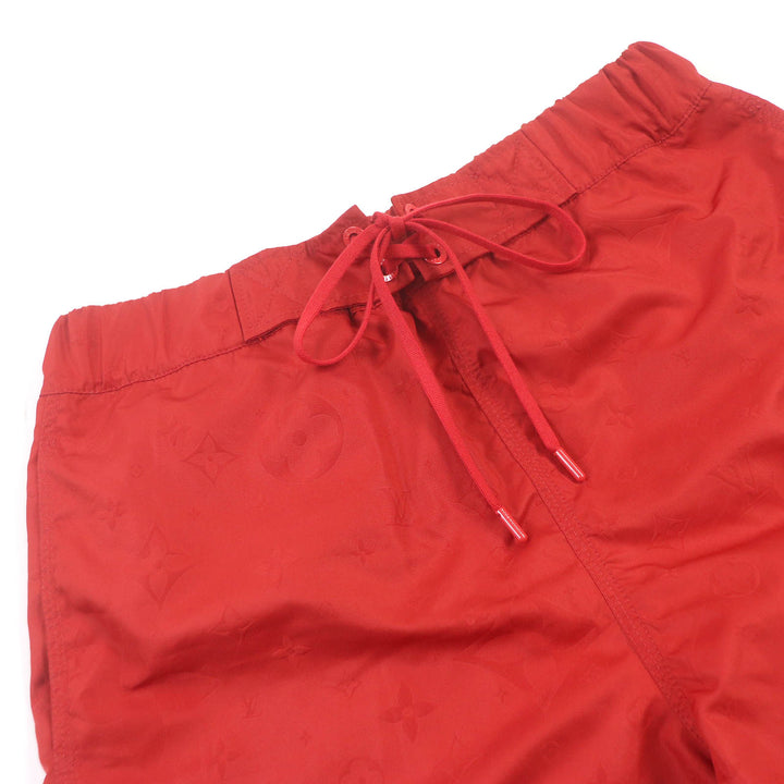 Excellent LOUIS VUITTON Shorts 3D Pocket Monogram Board Shorts Red polyester