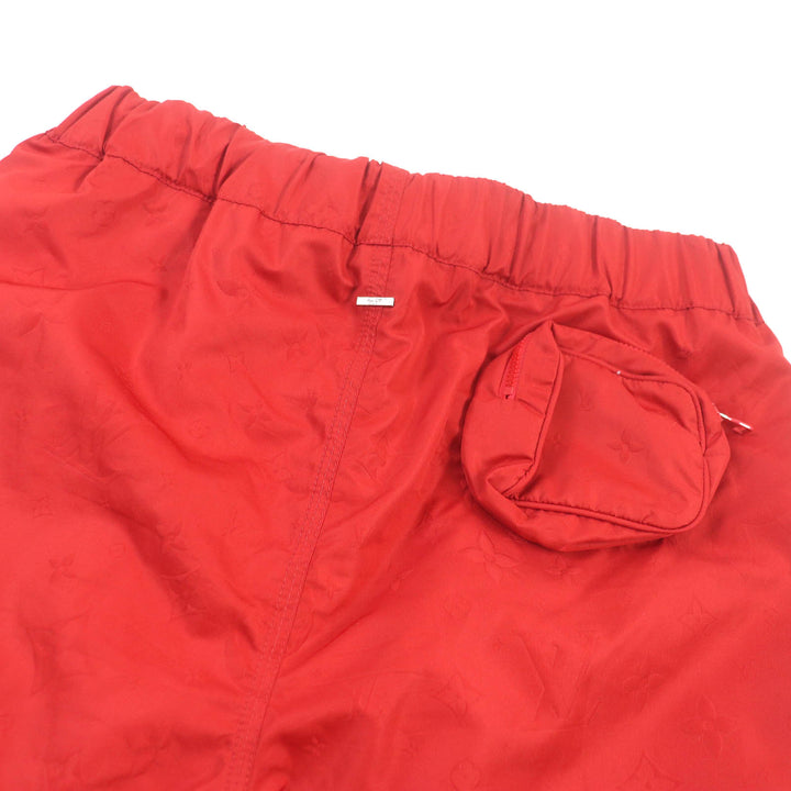 Excellent LOUIS VUITTON Shorts 3D Pocket Monogram Board Shorts Red polyester