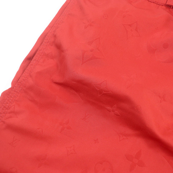 Excellent LOUIS VUITTON Shorts 3D Pocket Monogram Board Shorts Red polyester