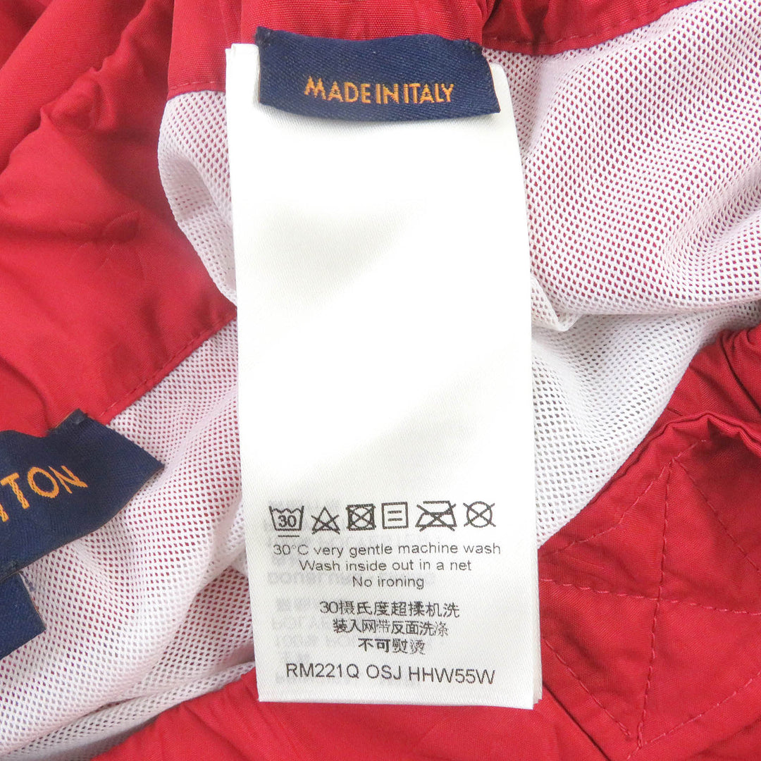 Excellent LOUIS VUITTON Shorts 3D Pocket Monogram Board Shorts Red polyester
