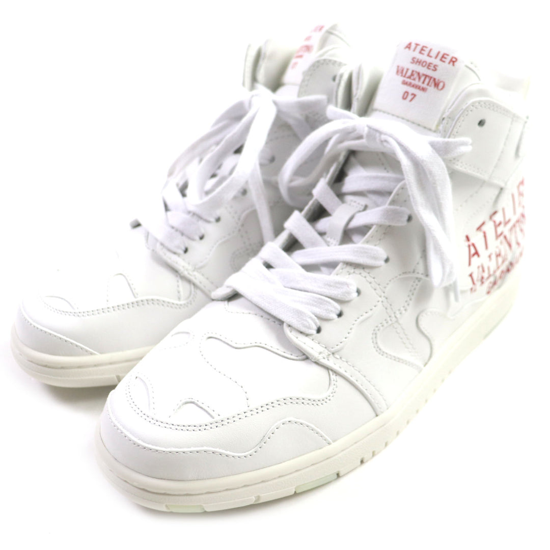 Pristine VALENTINO High cut sneakers ATELIER Atelier With logo White red leather mens 40