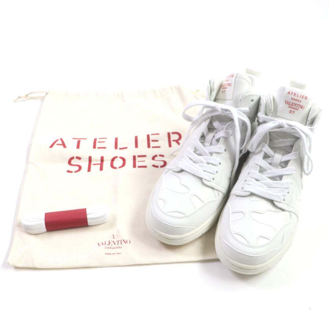 Pristine VALENTINO High cut sneakers ATELIER Atelier With logo White red leather mens 40