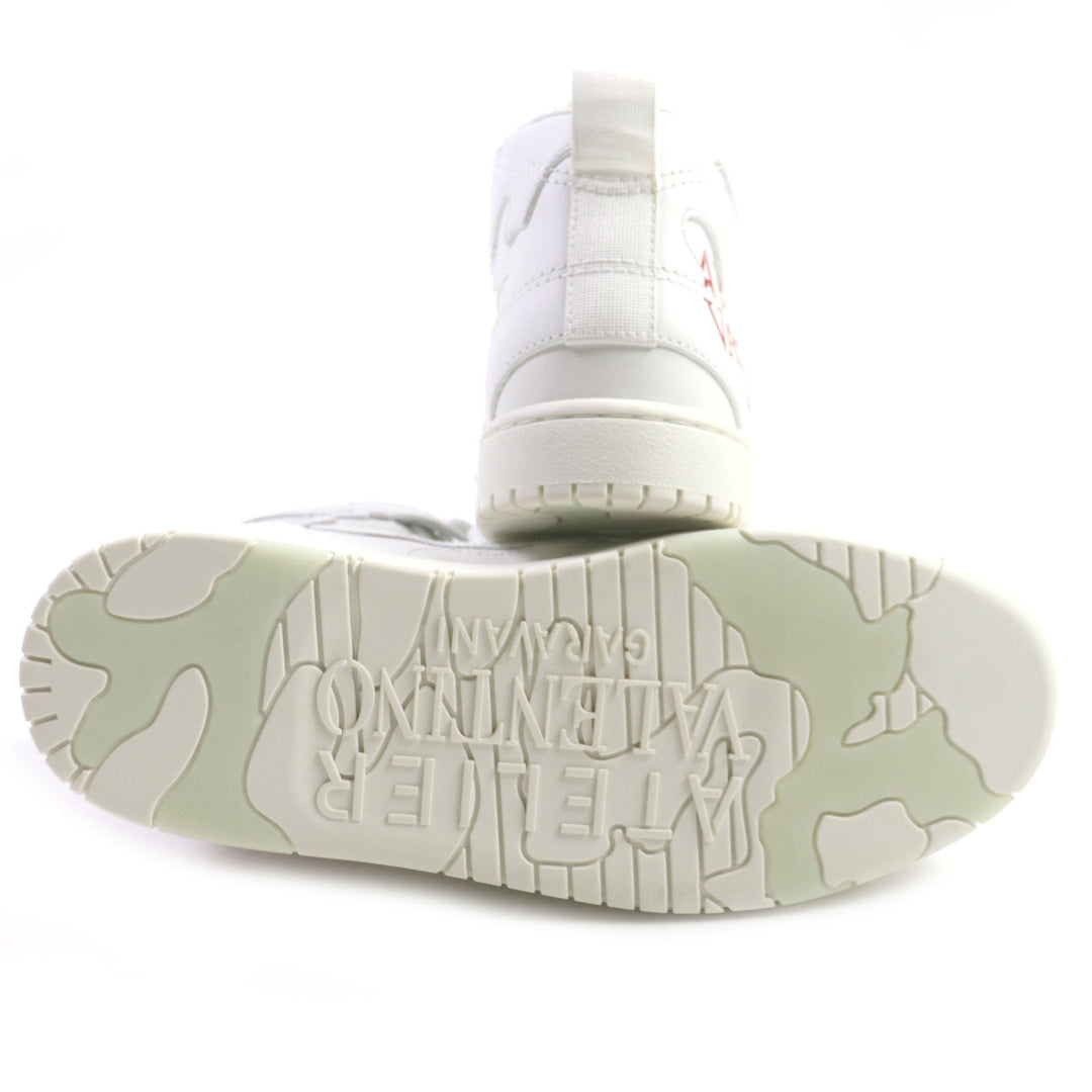 Pristine VALENTINO High cut sneakers ATELIER Atelier With logo White red leather mens 40