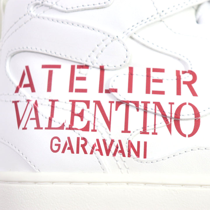 Pristine VALENTINO High cut sneakers ATELIER Atelier With logo White red leather mens 40