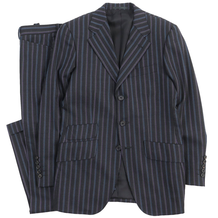 Great Paul Smith suit two-piece set lining dot pattern black wool mens S