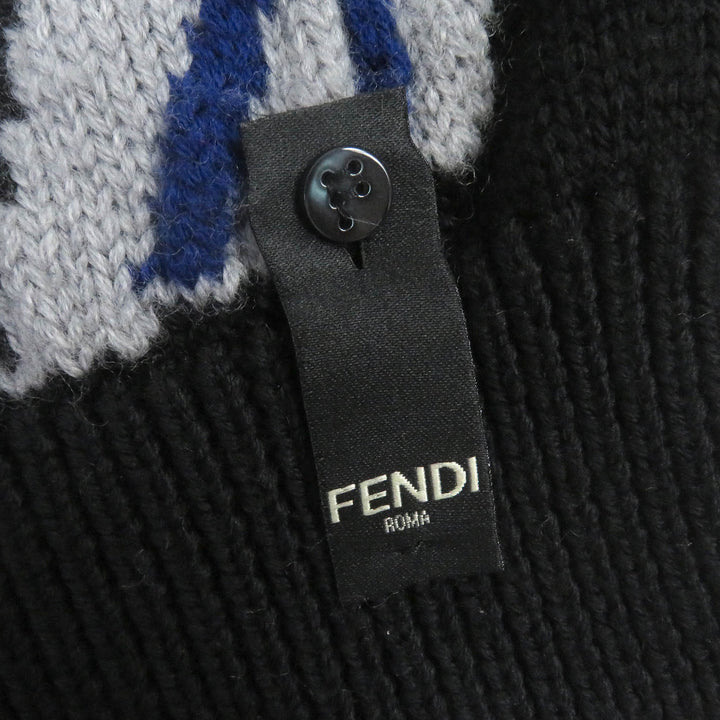 Great FENDI sweater FF Fragment Logo Print Crew Neck Virgin mens 44 FZX013