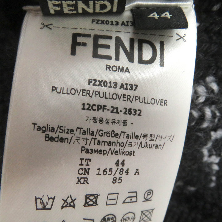 Great FENDI sweater FF Fragment Logo Print Crew Neck Virgin mens 44 FZX013