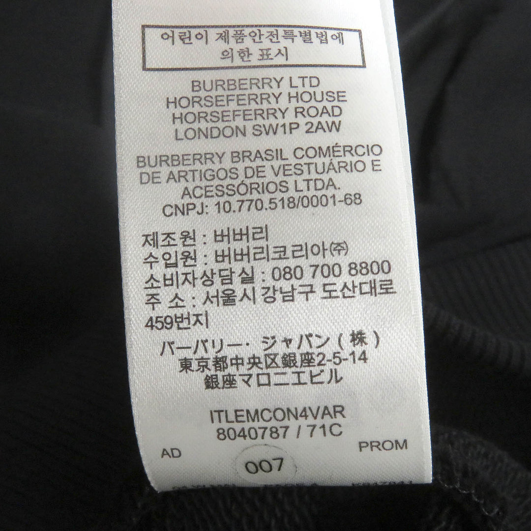 Pristine BURBERRY hoodie Pullover hoodie with sleeve switching design mens XXS 8040787