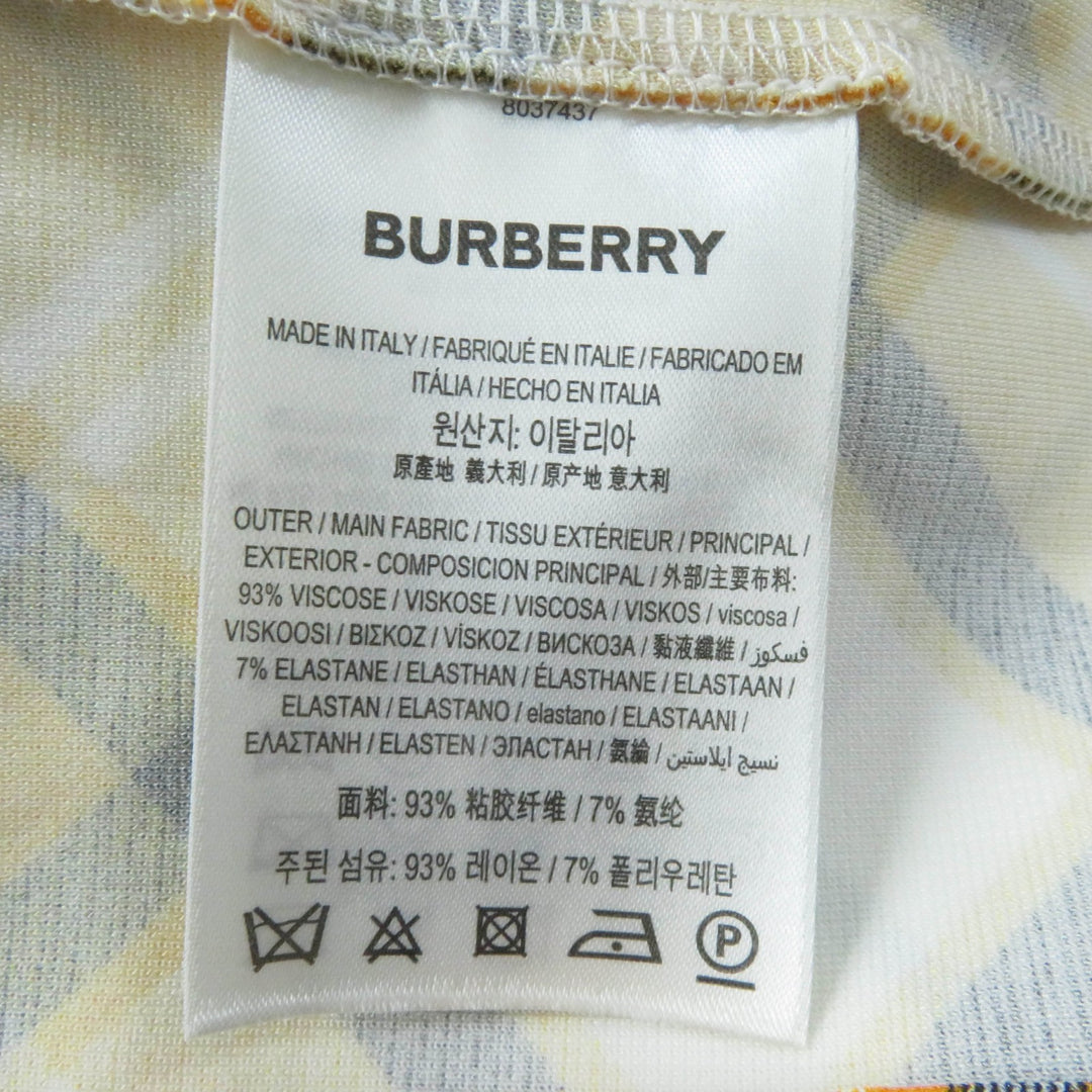 Pristine BURBERRY Tight Skirt Check Pattern Knee Length Rayon Women 36 8037437