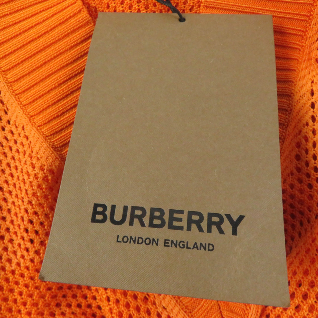 Pristine BURBERRY Tunic V-neck Long sleeves Mesh Orange Rayon Women S 8041344