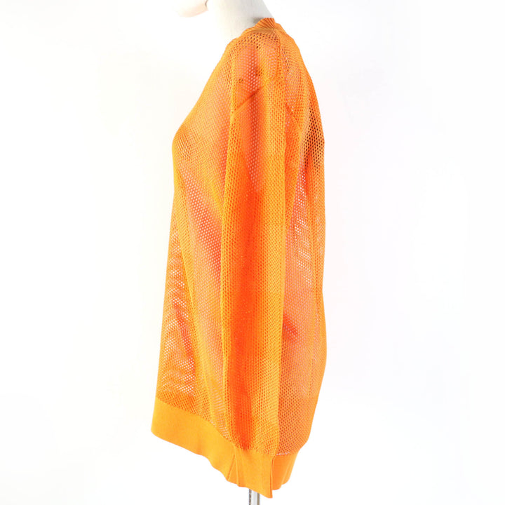 Pristine BURBERRY Tunic V-neck Long sleeves Mesh Orange Rayon Women S 8041344