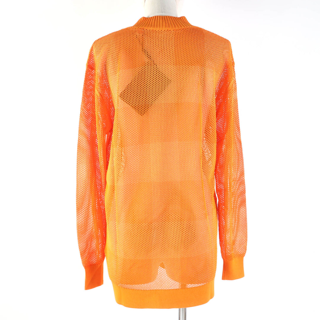 Pristine BURBERRY Tunic V-neck Long sleeves Mesh Orange Rayon Women S 8041344
