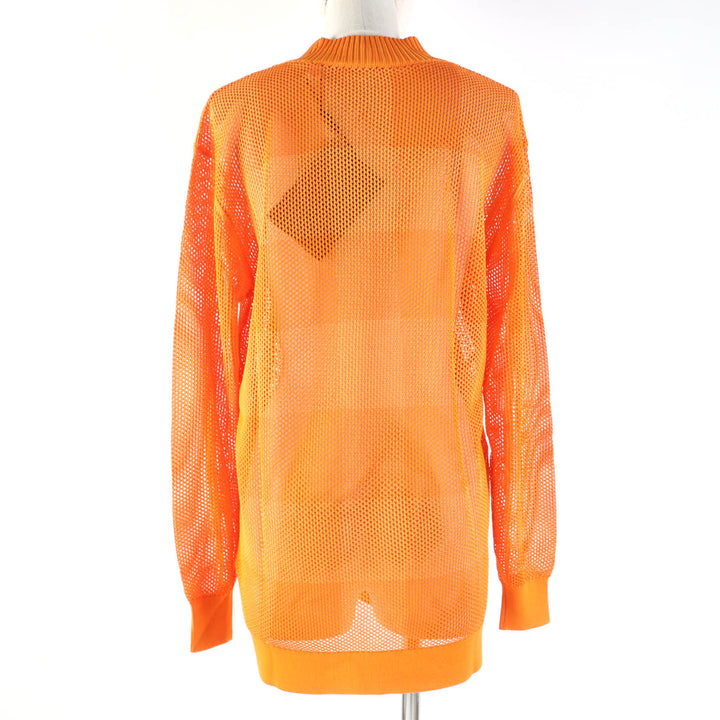 Pristine BURBERRY Tunic V-neck Long sleeves Mesh Orange Rayon Women S 8041344