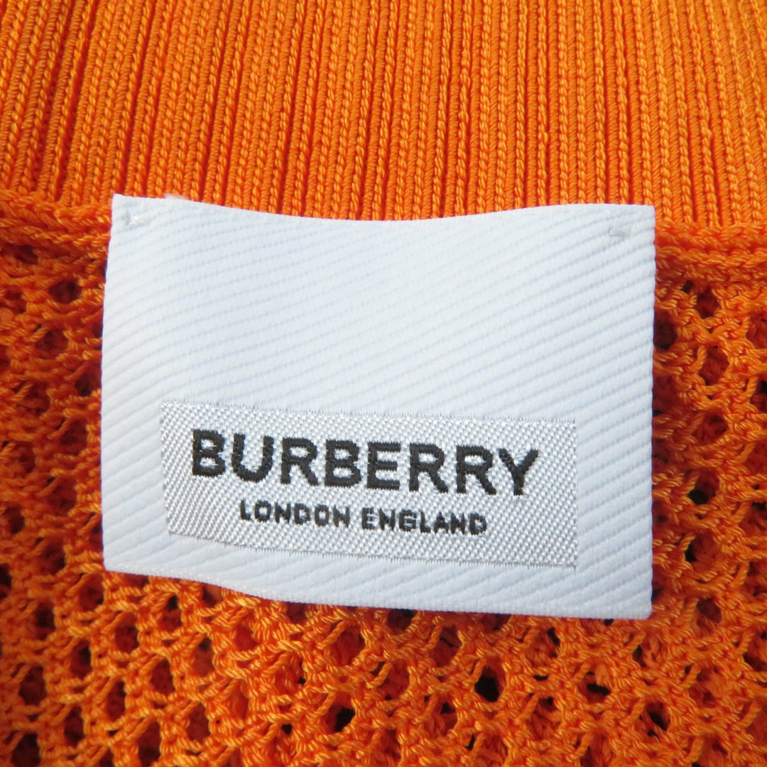 Pristine BURBERRY Tunic V-neck Long sleeves Mesh Orange Rayon Women S 8041344