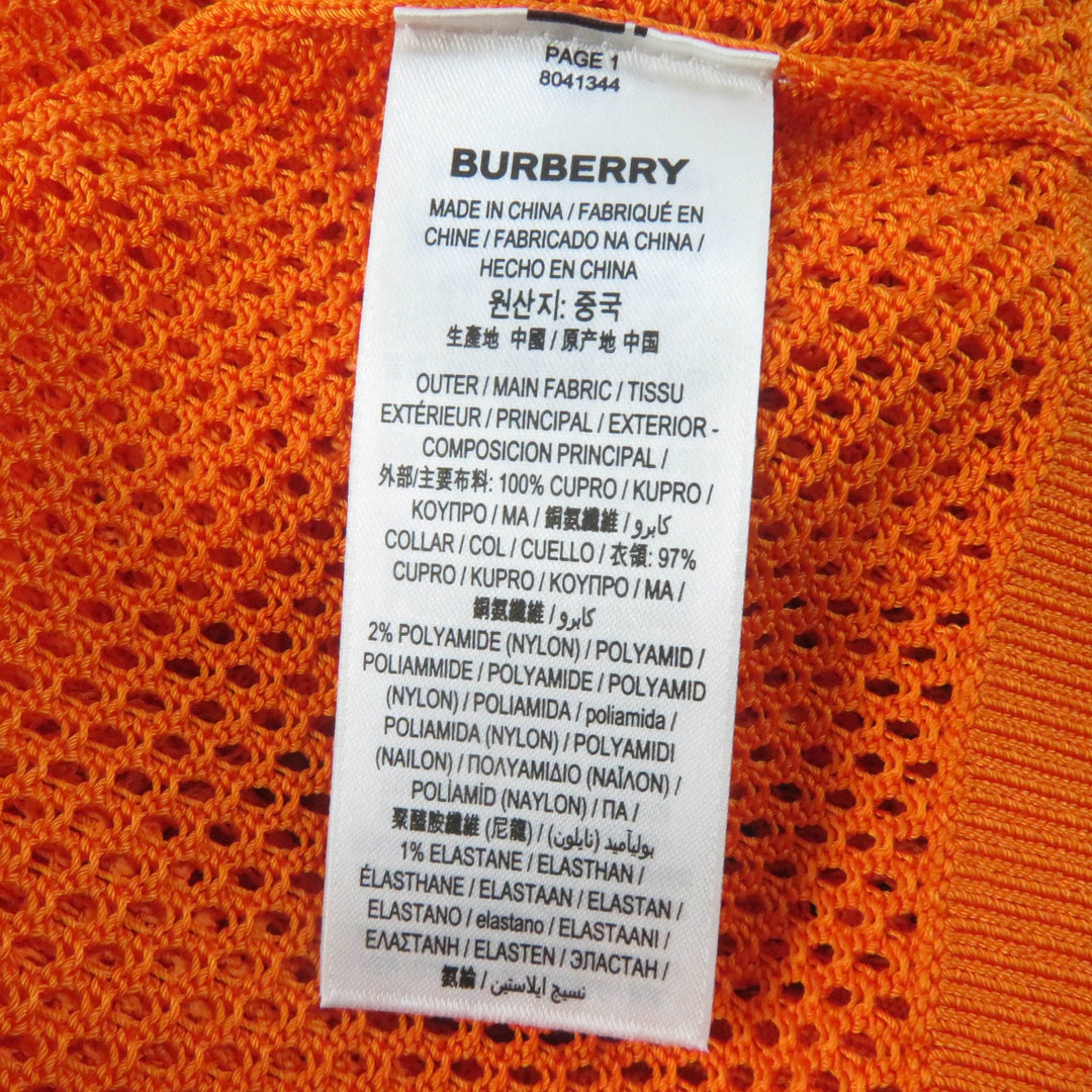 Pristine BURBERRY Tunic V-neck Long sleeves Mesh Orange Rayon Women S 8041344